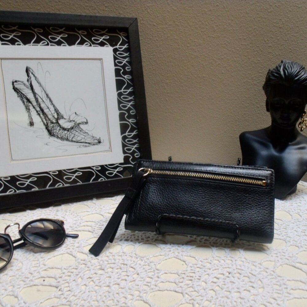 Kate Spade Black Pebbled Leather Bi-Fold Wallet - Picture 4 of 7